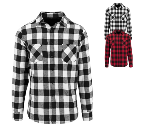 BY031 Build Your Brand Checked Flannel Shirt