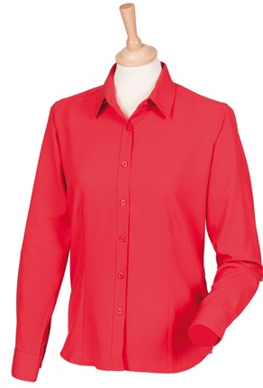 W591 Henbury Ladies Wicking Long Sleeve Shirt