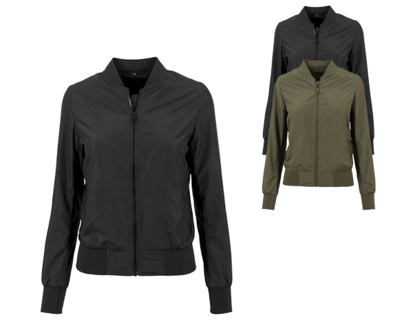 Build Your Brand Ladies Nylon Bomber Jacket