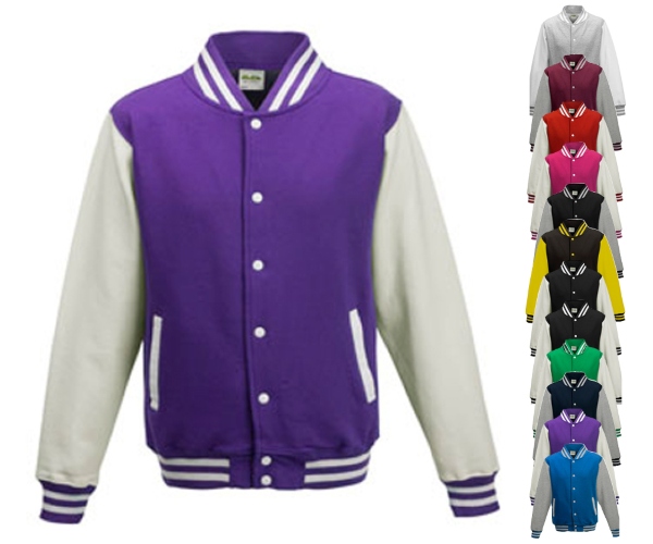 Just Hoods Kids Varsity Jacket