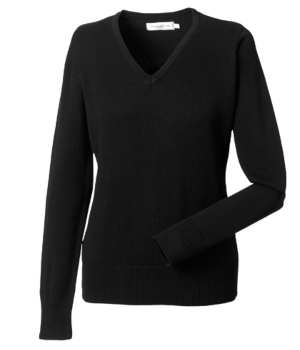 Z710F Russell Collection Damen Strick Pullover mit V-Ausschnitt