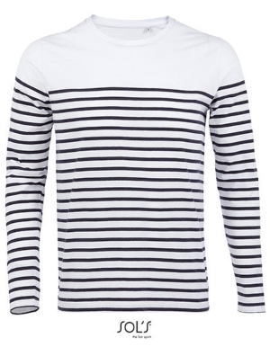 L03099 SOLS Men´s Long Sleeve Striped T-Shirt Matelot gestreifte-kleidung-richtig-tragen