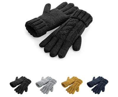 Beechfield Cable Knit Melange Gloves