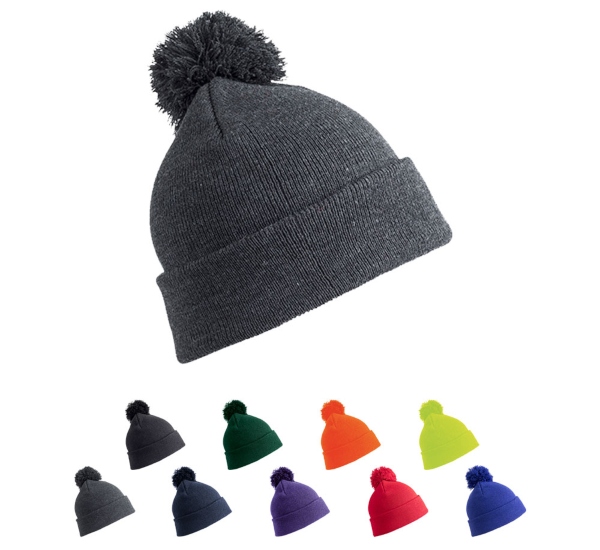 RC028J Result Winter Essentials Junior Pom Pom Beanie