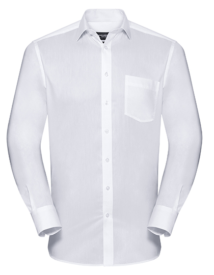Russell Collection Men`s Long Sleeve Tailored Coolmax® Shirt