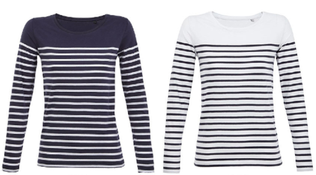 SOLS Women´s Long Sleeve Striped T-Shirt Matelot