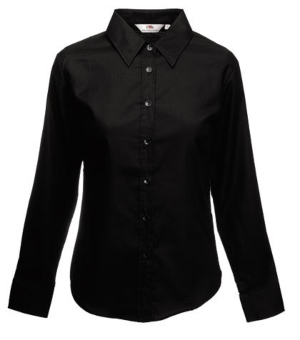 Fruit of the Loom Lady-Fit Long Sleeve Oxford Bluse