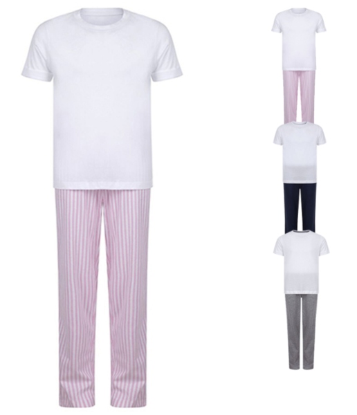TC059 Towel City Kinder Schlafanzug-Set mit kurzaermeligem T-Shirt und langer Hose bequeme-nachtwaesche