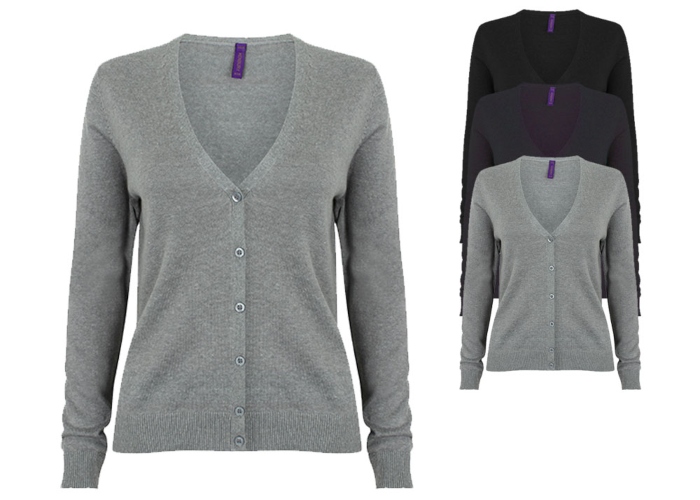 W726 Henbury Leichte Damen-Strickjacke Cardigan mit V-Ausschnitt