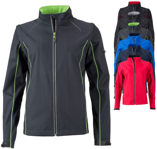 JN1121 James+Nicholson Ladies` Zip-Off Softshell Jacket Die PU-Beschichtung bei Jacken