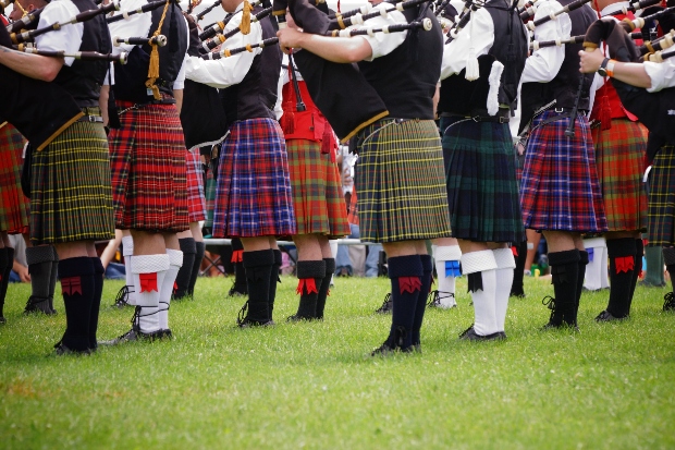 Schottische Bagpipes-Spieler im Tartan-Look - Schottenmuster