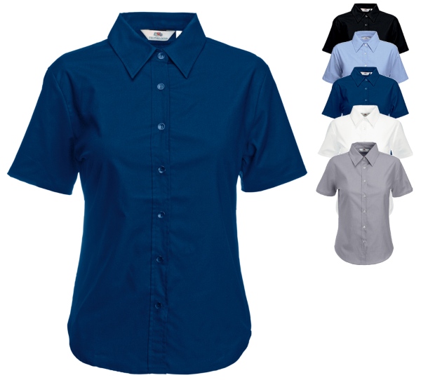 Fruit of the Loom Lady-Fit Short Sleeve Oxford Bluse 