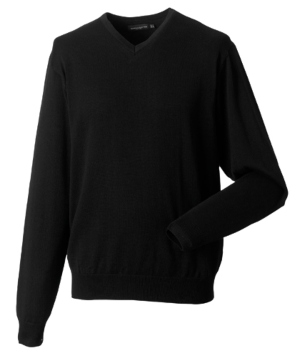 Z710 Russell Collection Herren Strick Pullover mit V-Ausschnitt