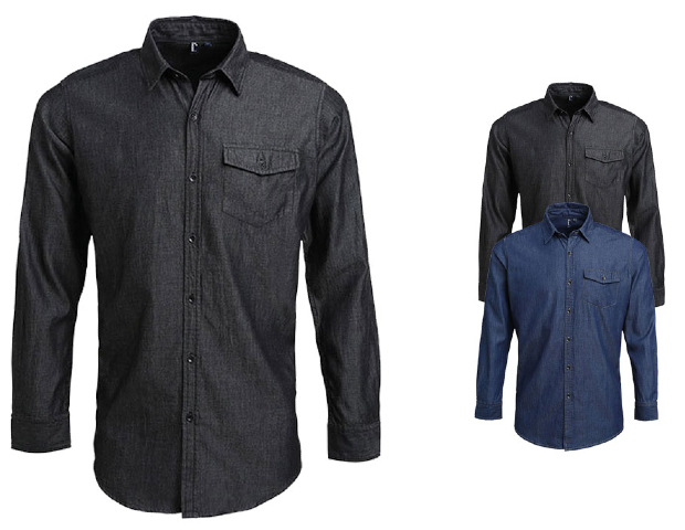 Premier Workwear Herren Jeanshemd 