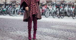 Overknee Boots in Rot mit Mantel