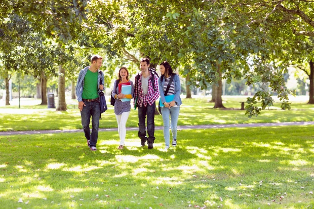 Studenten in einem park