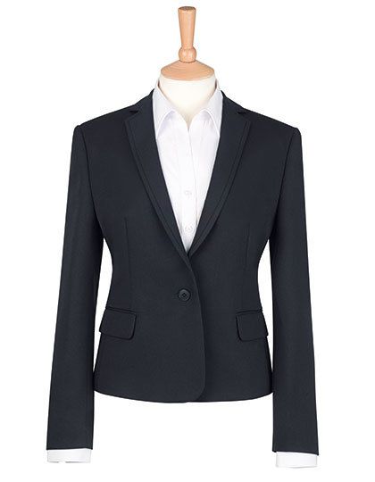 Kurzer, taillierter 1-Knopf Blazer Feines Revers mit Ziernaht BR650 Brook Taverner Blazer Saturn