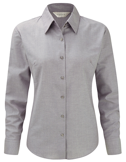 Z932F Russell Collection Langärmelige Oxford-Bluse