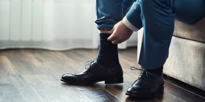 Business-Mann-Schuhe-Socken