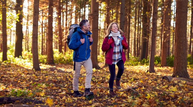 Wanderkleidung im Herbst