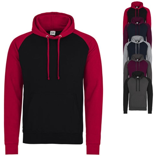 JH009 Just Hoods Kapuzenpullover Baseball-Stil