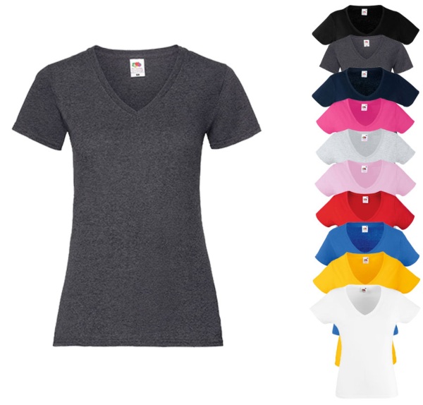 Fruit of the Loom Damen T-Shirt mit V-Ausschnitt