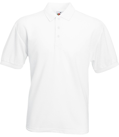 Fruit of the Loom Poloshirt Polo Kurzarm 65/35 Piqué - Weißes Poloshirt für Herren