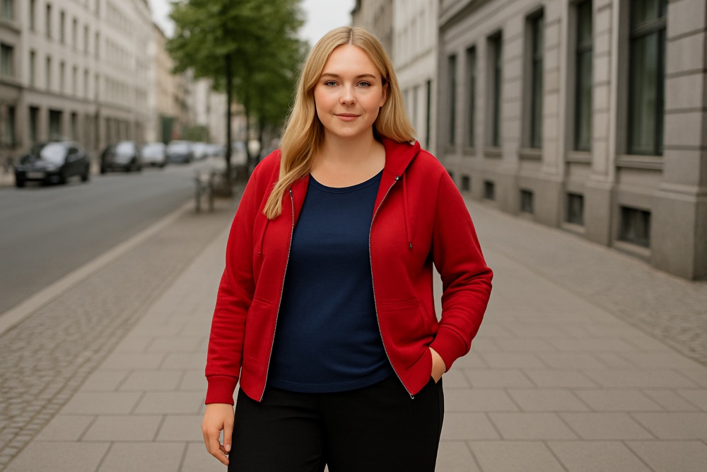 Mollige-Frau-modisches Outfit Chat GPT