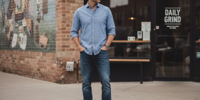 Herren-Jeanshemd kombinieren