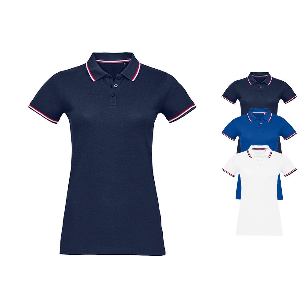 Poloshirts gehören zu den Tenniscore Essentials – ob klassisch in Weiß, in ihrer Lieblingsfarbe oder mit feinen Streifen-Applikationen. Poloshirt mit Streifen am Kragen und an den Ärmeln