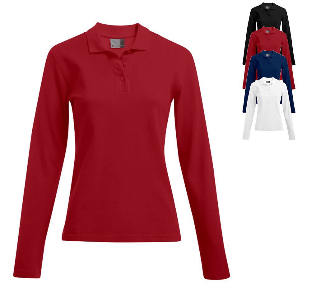 E4605 Promodoro Damen Schweres Polo Langarm