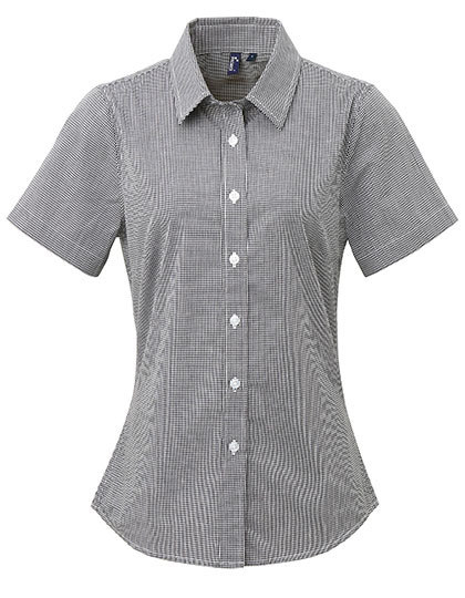 PW321 Premier Workwear Damen Bluse Vichy-Muster kurzarm PW321 Premier Workwear Damen Bluse Vichy-Muster kurzarm