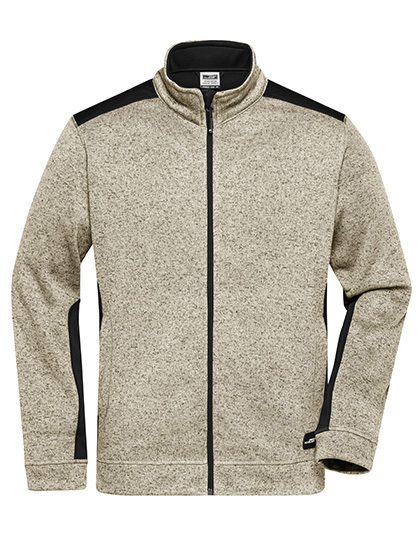 JN862 James+Nicholson Herren Arbeitskleidung Strickfleece Jacke -STRONG-