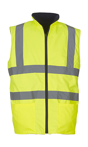 YK008F YOKO Hi-Vis hochsichtbare wendebare Fleeceweste Körperwärmer