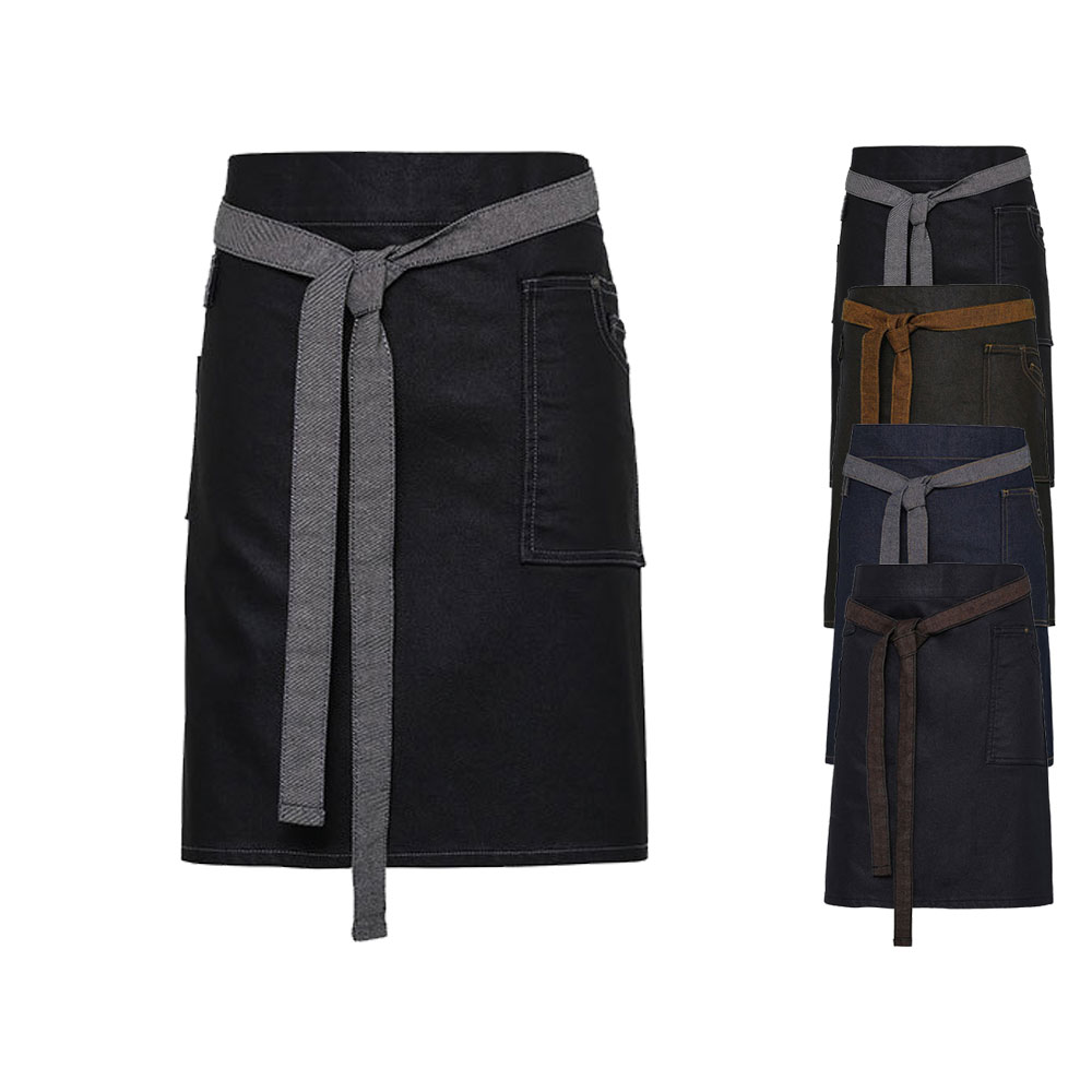 PW135 Premier Workwear Schürze mit XL-Jeanstasche mit Naht- und Nietendetail