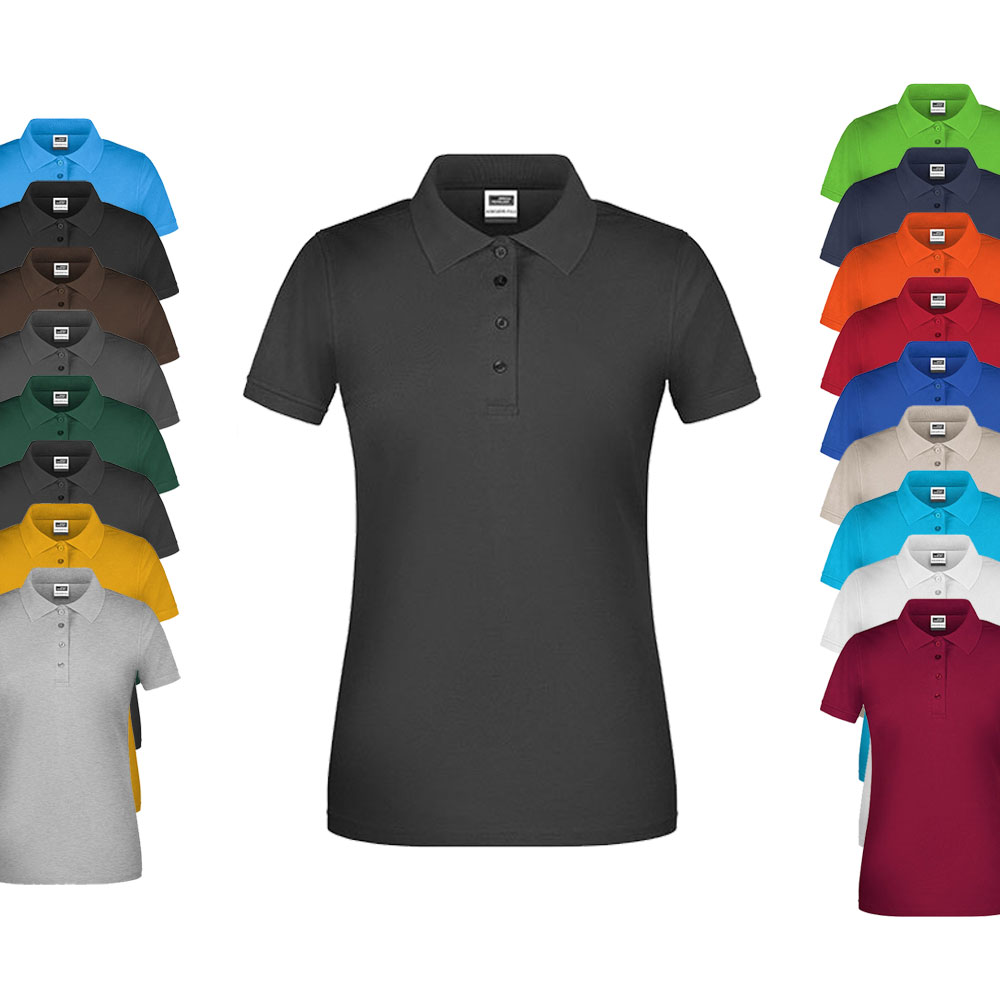 JN873 James+Nicholson Damen Bio Arbeits Polo