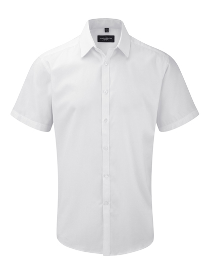 Z963 Russell Collection Fischgrätmuster Hemd Kurzarm Herren