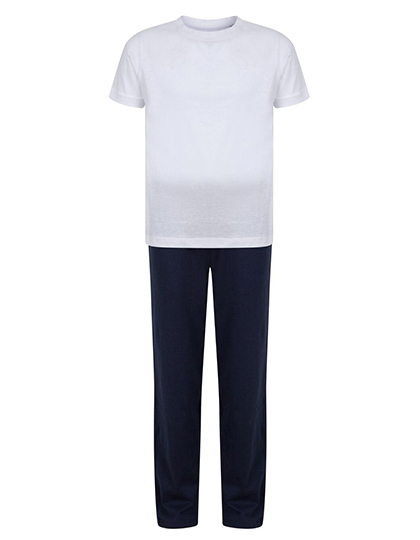 TC059 Towel City Kinder Schlafanzug-Set mit kurzärmeligem T-Shirt und langer Hose