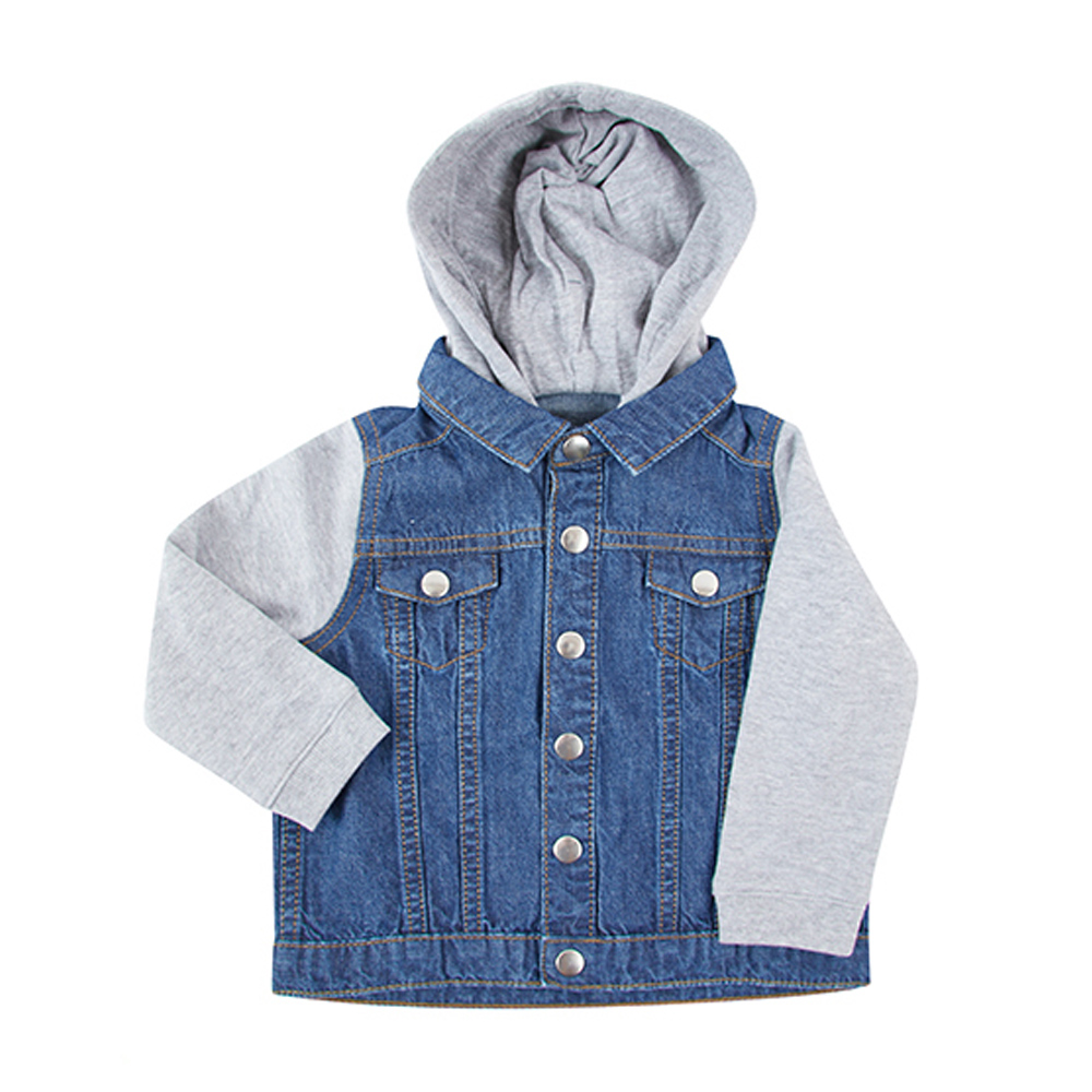 LW750 Larkwood Denim Jacke mit Fleece Kapuze