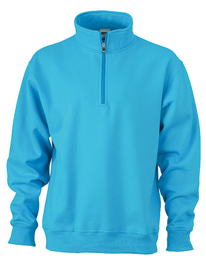 JN831 James+Nicholson Arbeitskleidung Sweatshirt 1/2 Reißverschluss