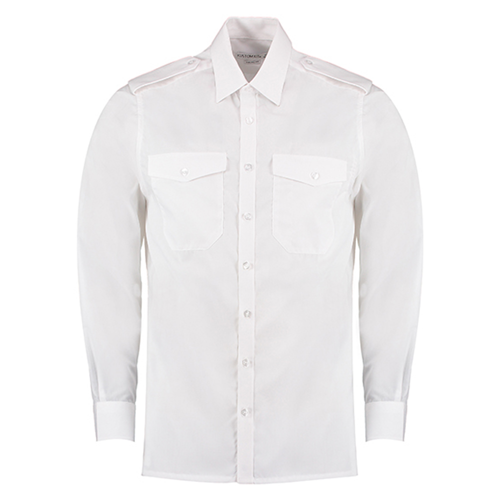 K134 Kustom Kit Herren Hemd Langarm Pilot Shirt