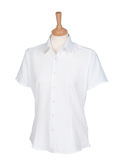 W596 Henbury Damen kurzarm Bluse Schweißtransportierendes Cofrex/Pufy® Polyester-Garn