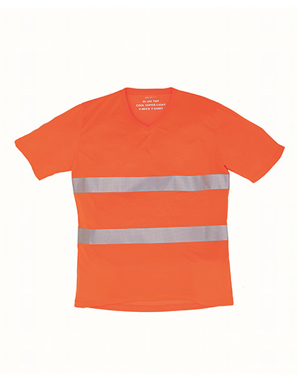 YK910 YOKO Hi-Vis hochsichtbares leichtes T-Shirt mit V-Auschnitt