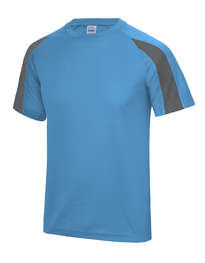 JC003 Just Cool Sportshirt Trainingsshirt mit Kontrast-Einsätzen an den Ärmeln