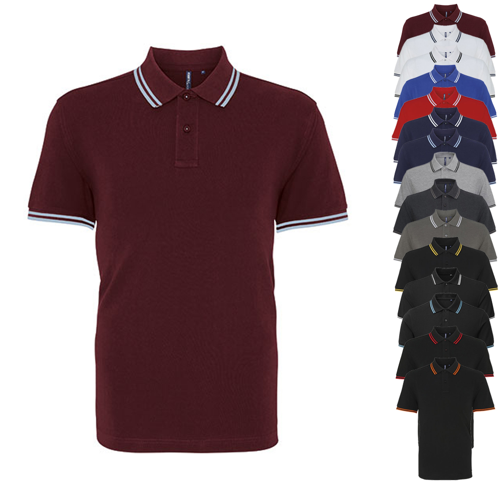 AQ011 Asquith & Fox Herren klassisches Polo Polohirt Kontraststreifen
