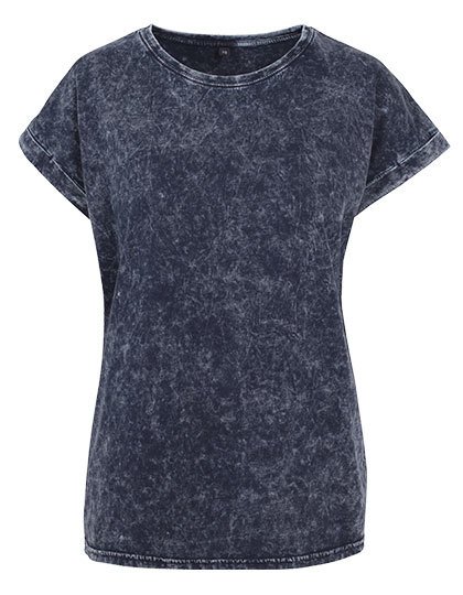 BY053 Build Your Brand Damen T-Shirt Säure gewaschen Überschnittene Schulter