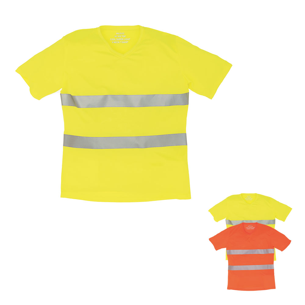 YK910 YOKO Hi-Vis hochsichtbares leichtes T-Shirt mit V-Auschnitt