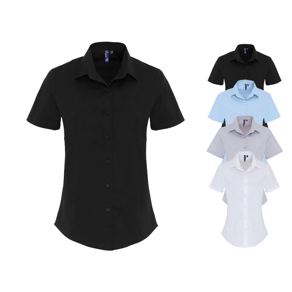PW346 Premier Workwear Damen Bluse aus weichem dehnbarem Gewebe