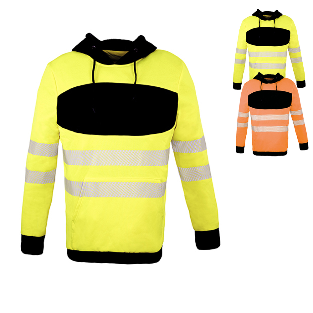 KX1002 Korntex EOS Hi-Vis Arbeitskleidung Kapuzensweatshirt mit großer Druckfläche auf der Brust