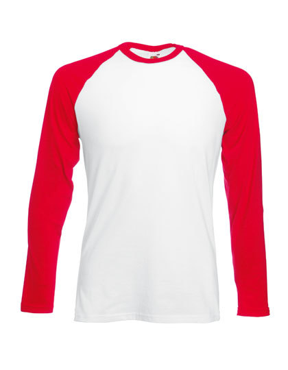 Fruit of the Loom T-shirt Langarm Baseball-Stil